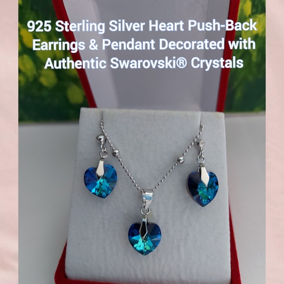 Swarovski Crystal Jewelry Set, 925 Sterling Silver - Picture 1 of 8